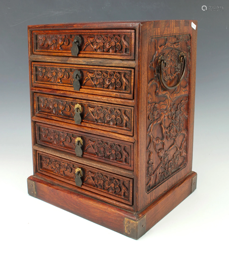 FIVE DRAWER HUANGHUALI WOOD JE…