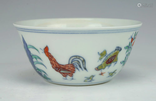 CHINESE PORCELAIN ROOSTER TE…