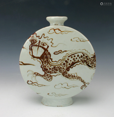 KOREAN DRAGON MOON FLASK