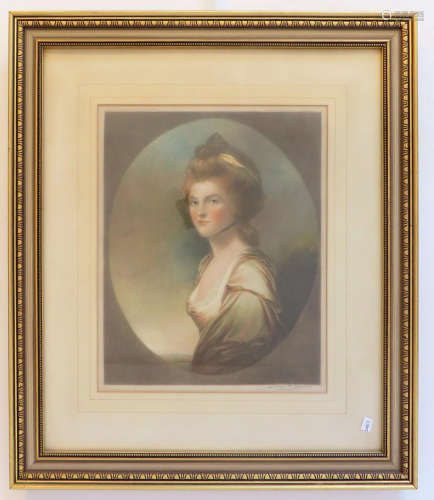 PORTRAIT PRINT SIGNED MEZZOTINT (GE…