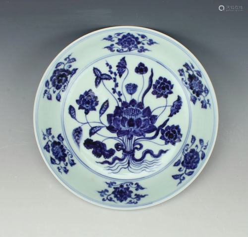 BLUE & WHITE LOTUS BOWL