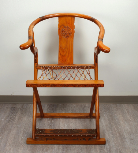 CHINESE CARVED FOLDING DRAGON CHAIR