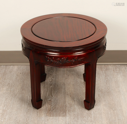 ROUND ROSEWOOD END TABLE