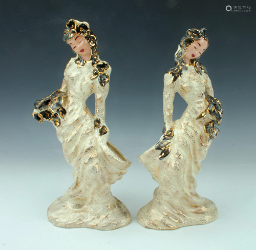 2 HEDI SCHOOP FIGURINES PLANTERS 194…