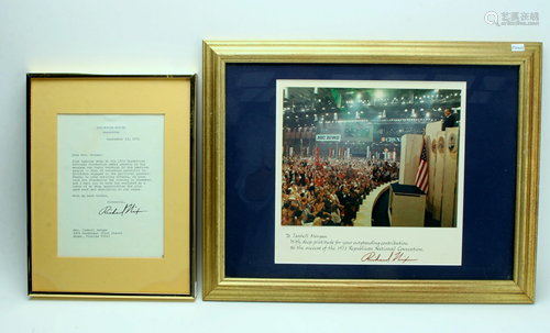 2 FRAMED NIXON MEMORABILIA 1972