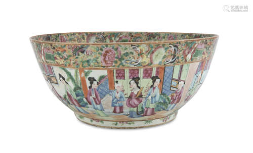 A BIG CHINESE POLYCHROME ENAMELED PORCELAIN BOWL EARLY 19TH CENTURY.