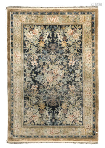 A RARE CHINESE TIEN-TSIN CARPET WITH BLUE GROUND MID-20TH CENTURY