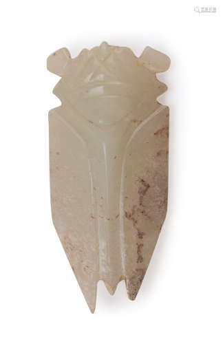 A CHINESE JADE SCULPTURE OF CRICKET. PROBABLY HAN DINASTY (206 B.C.- 220 A.C.).