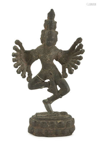 A CAMBODIAN BRONZE SCULPTURE OF SHIVA. 20TH CENTURY.