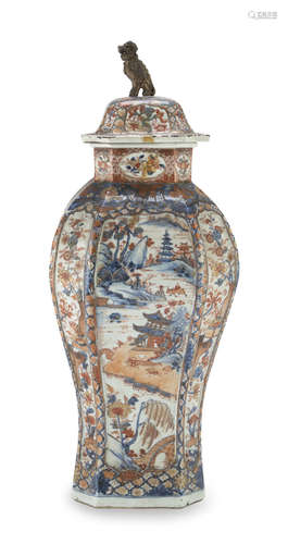 A CHINESE POLYCHROME AND GOLD ENAMELED PORCELAIN VASE LATE 20TH CENTURY.