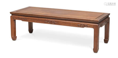 A CHINESE TEAK COUCH TABLE 20TH CENTURY.