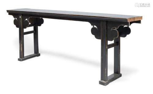 A LARGE CHINESE JUMO WOOD TABLE. END 19TH CENTURY.