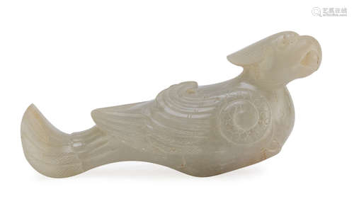 A CHINESE JADE SCULPTURE OF BIRD. HAN DINASTY (206 B.C.-220 A.C.).