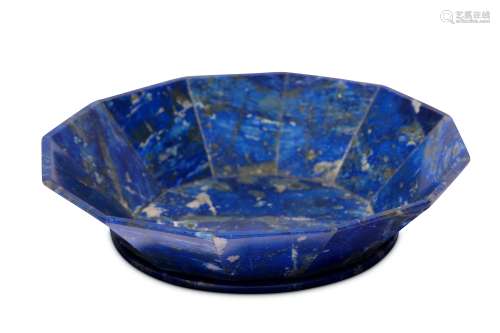 * A SMALL CARVED LAPIS LAZULI SAUCER