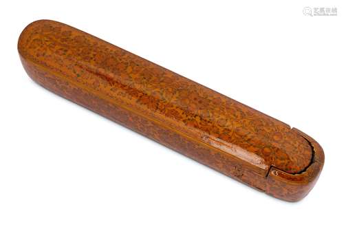 * A QAJAR LACQUERED PAPIER-MÂCHÉ PEN CASE (QALAMDAN) WITH BERRIES