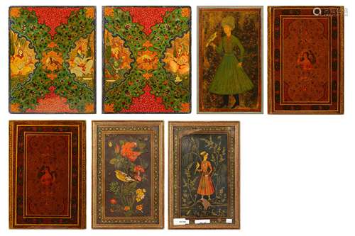 * A VARIED GROUP OF SIX LACQUERED PAPIER-MÂCHÉ BOOK BINDINGS