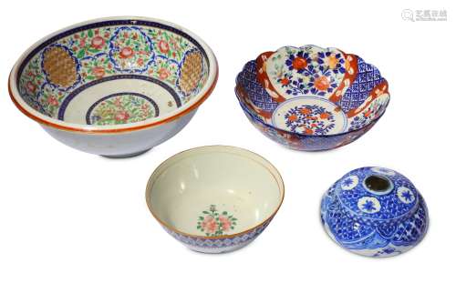 * FOUR PERSIAN POTTERY VESSELS OF ORIENTAL INSPIRATION