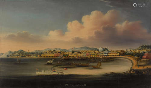 Attributed to Shang Tai, 19th century Praya Grande, Macau from Offshore, circa 1855