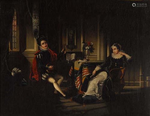 Attributed to Sunqua (act.1830-1870) Mary Queen of Scots with Lord Chastelard, circa 1840