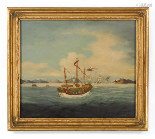 Anonymous, Canton School Nemesis and Ships on Boca Tigris Forts, circa 1841