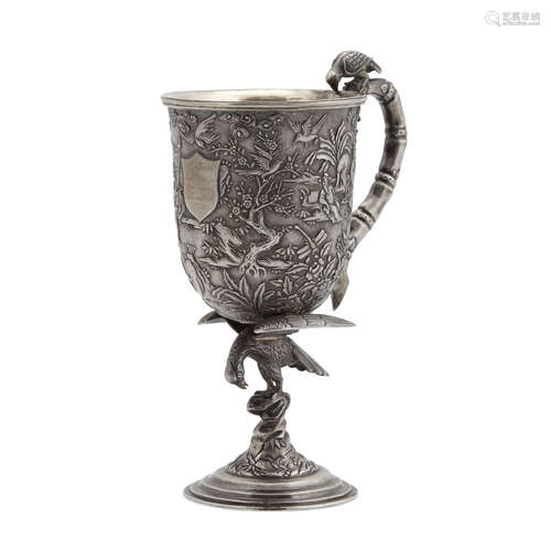 A Chinese Export Silver Goblet Dated by inscription 1856