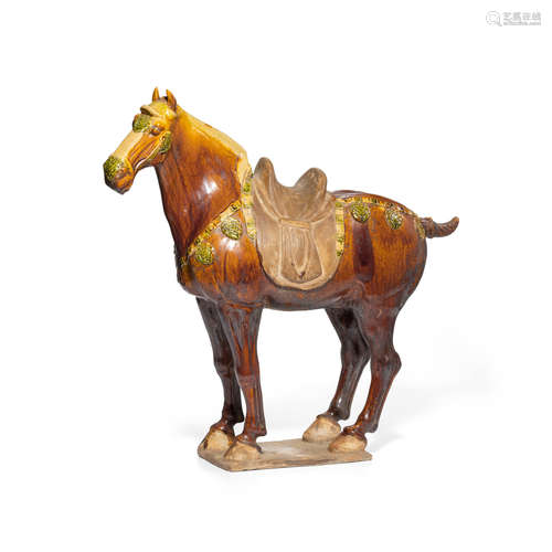 A SANCAI-GLAZED POTTERY HORSE Tang dynasty