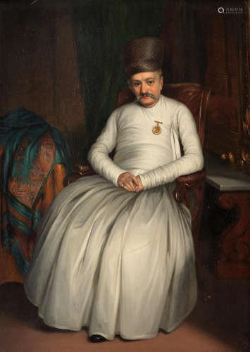 Attributed to Lamqua (act. 1820-1860) Portrait of Sir Jamsetjee Jeejeebhoy, 1st Bt. (1783-1859), circa 1844