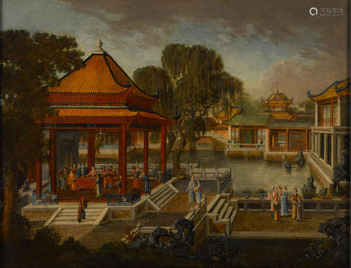 Anonymous, Canton School Entertainments in a Pavilion, circa 1830