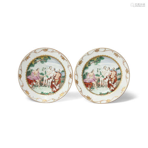 A pair of European Subject 'Judgement of Paris' Plates 18th century