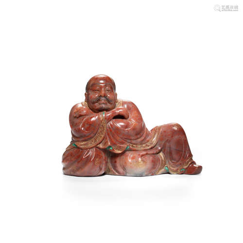 A SOAPSTONE FIGURE OF A LUOHAN Late Qing dynasty/Republic period