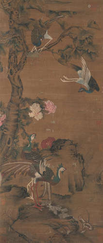 Anonymous (14th/15th Century) Phoenix, Peony and Wutong tree