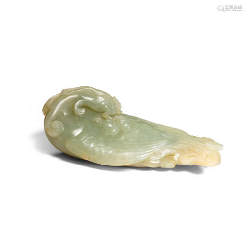 A CELADON JADE 'PHOENIX' CARVING 17th/18th century