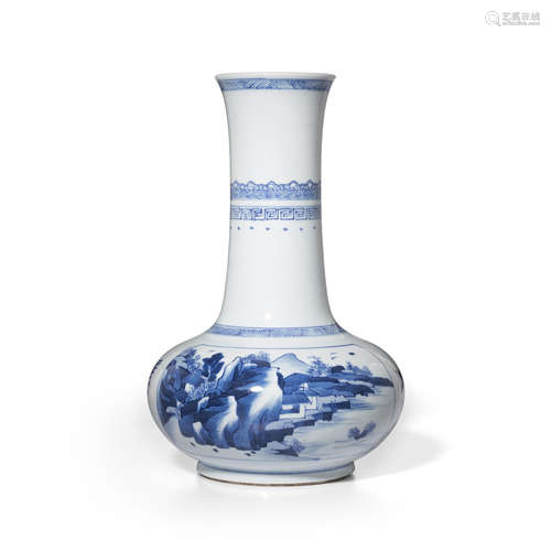 A BLUE AND WHITE 'LANDSCAPE' VASE Kangxi period