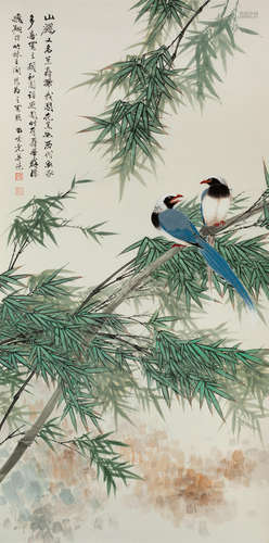 Tian Shiguang (1916-1999) Partridge and Bamboo