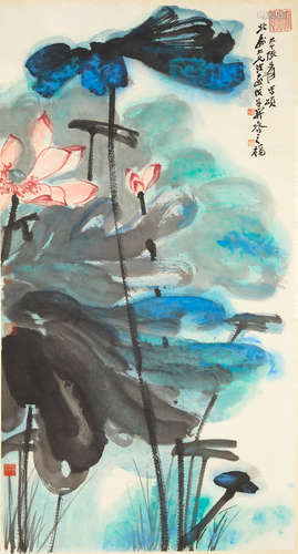 ZHANG DAQIAN (1899-1983) Lotus, 1978