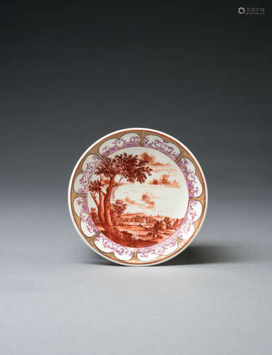 A rare Meissen saucer, circa 1725-30