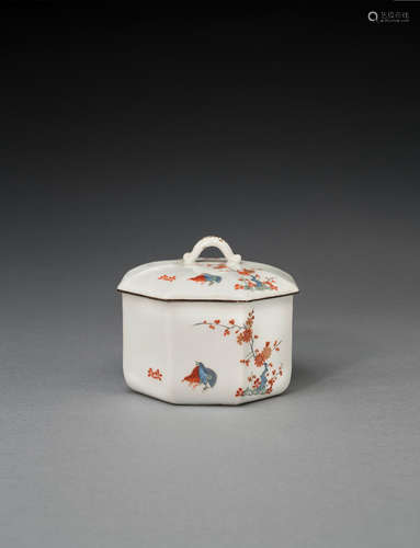 A Meissen octagonal sugar bowl and cover, circa 1735