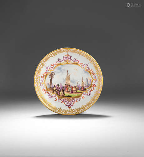 A Meissen circular stand, circa 1730