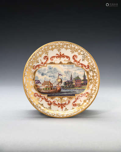 A Meissen saucer, circa 1723-25