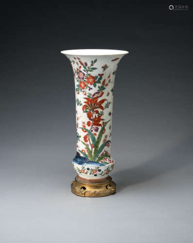 A Meissen Augustus Rex beaker vase, circa 1725-30