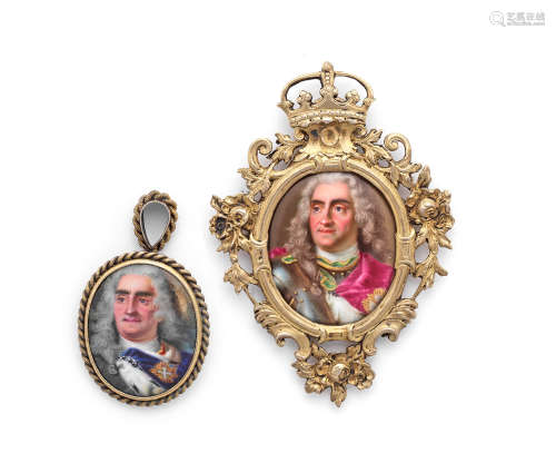 Two miniature portraits of Augustus the Strong (1670-1733), Elector of Saxony and King of Poland, circa 1720