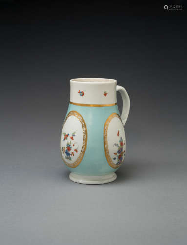 A rare Meissen sea-green-ground water jug made for the Japanese Palace, circa 1730-35