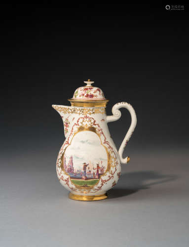 A Meissen coffee pot and cover, circa 1725