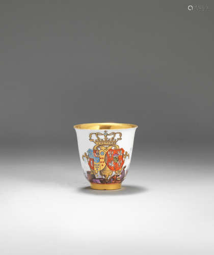 A highly important Meissen armorial beaker with the arms of Saxony/Poland and Naples/Sicily, circa 1737-40