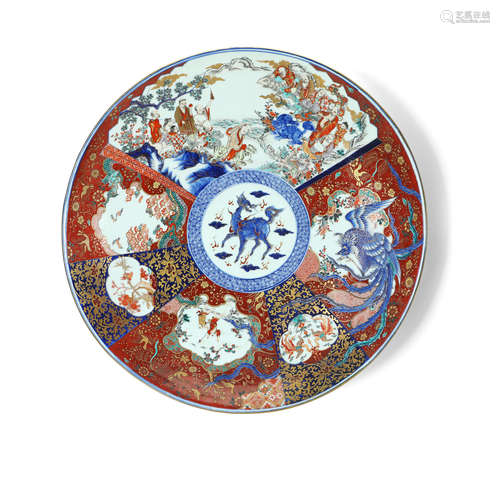 Kajitomo (active late 19th century) A massive porcelain charger Arita ware, Imari type, Meiji era (1868-1912), late 19th century