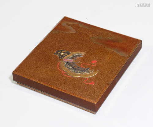 A fine inlaid-lacquer suzuribako (writing box) and bundai (writing table) Edo period (1615-1868), 19th century