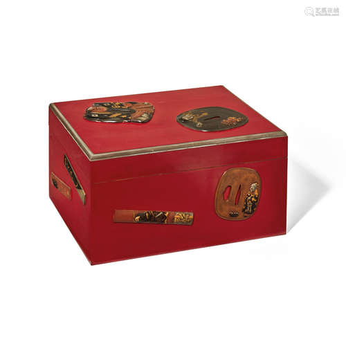 A red-lacquer box and cover Meiji era (1868-1912), late 19th century