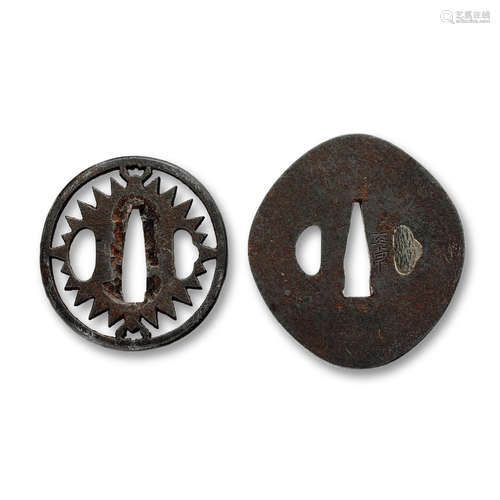 Two Owari tsuba The first by Masatsune Edo period (1615-1868), 17th/18th century