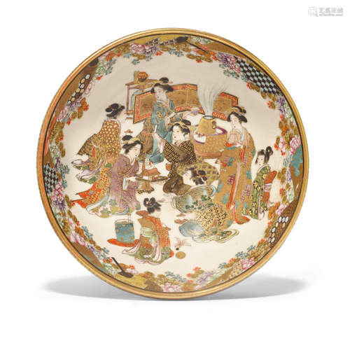 Ryokuzan (active late 19th century) A fine Satsuma bowl Meiji era (1868-1912), late 19th century