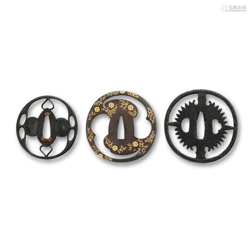 Three sukashi tsuba Edo period (1615-1868), 18th/19th century